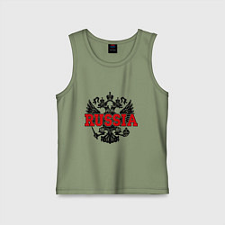 Майка детская хлопок Russia Coat, цвет: авокадо