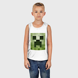 Майка детская хлопок Мinecraft creeper, цвет: белый — фото 2