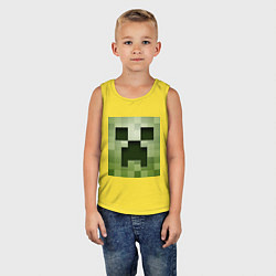 Майка детская хлопок Мinecraft creeper, цвет: желтый — фото 2