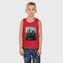Майка детская хлопок Moscow City, цвет: красный — фото 2