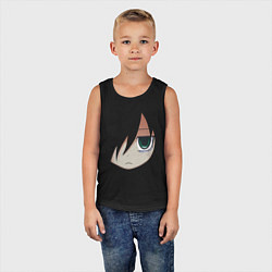 Майка детская хлопок Tomoko Kuroki Face, цвет: черный — фото 2