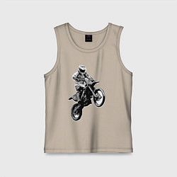 Майка детская хлопок Мотокросс, цвет: миндальный