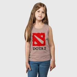 Майка детская хлопок Dota 2: Logo, цвет: пыльно-розовый — фото 2