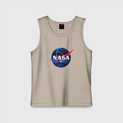 Майка детская хлопок NASA: Cosmic Logo, цвет: миндальный