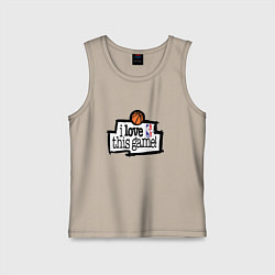 Майка детская хлопок Basketball: I love this game, цвет: миндальный