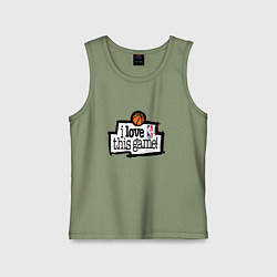Майка детская хлопок Basketball: I love this game, цвет: авокадо