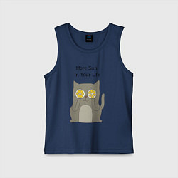 Майка детская хлопок More Sun In Your Life, цвет: тёмно-синий