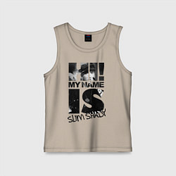 Майка детская хлопок My name is slim shady, цвет: миндальный