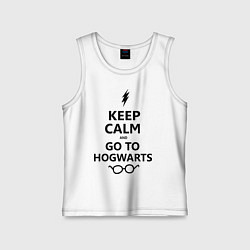 Майка детская хлопок Keep Calm & Go To Hogwarts, цвет: белый