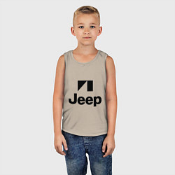 Майка детская хлопок Jeep logo, цвет: миндальный — фото 2