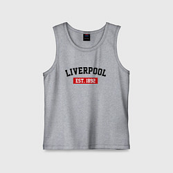 Майка детская хлопок FC Liverpool Est. 1892, цвет: меланж