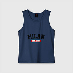 Майка детская хлопок FC Milan Est. 1899, цвет: тёмно-синий