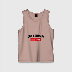 Майка детская хлопок FC Tottenham Est. 1882, цвет: пыльно-розовый