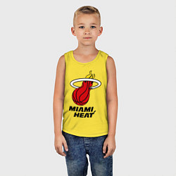 Майка детская хлопок Miami Heat-logo, цвет: желтый — фото 2