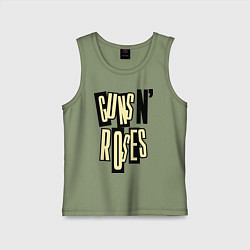 Майка детская хлопок Guns n Roses: cream, цвет: авокадо