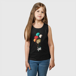 Майка детская хлопок Космические шары, цвет: черный — фото 2