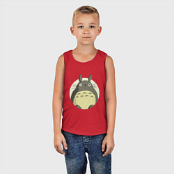 Майка детская хлопок Тоторо удивленный, цвет: красный — фото 2