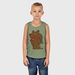 Майка детская хлопок Медведь цензурный, цвет: авокадо — фото 2