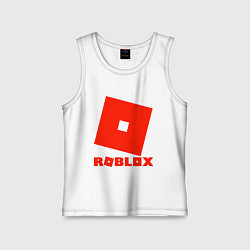 Майка детская хлопок Roblox Logo, цвет: белый