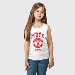 Майка детская хлопок Манчестер Юнайтед, цвет: белый — фото 2