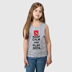 Майка детская хлопок Keep Calm & Play Dota, цвет: меланж — фото 2