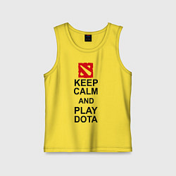 Майка детская хлопок Keep Calm & Play Dota, цвет: желтый