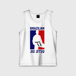 Майка детская хлопок Brazilian Jiu jitsu, цвет: белый
