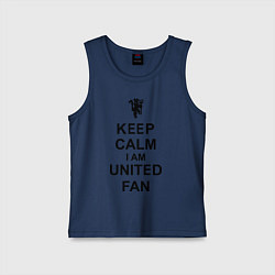 Майка детская хлопок Keep Calm & United fan, цвет: тёмно-синий