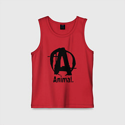 Майка детская хлопок Animal Logo, цвет: красный