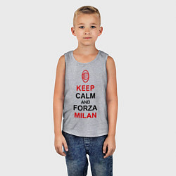 Майка детская хлопок Keep Calm & Forza Milan, цвет: меланж — фото 2