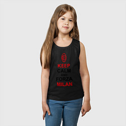 Майка детская хлопок Keep Calm & Forza Milan, цвет: черный — фото 2