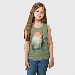 Майка детская хлопок Wood Adventure, цвет: авокадо — фото 2