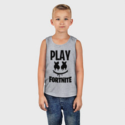 Майка детская хлопок Marshmello: Play Fortnite, цвет: меланж — фото 2