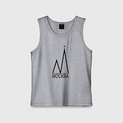 Майка детская хлопок Москва-чёрный логотип-2, цвет: меланж