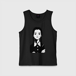 Майка детская хлопок Wednesday Addams, цвет: черный