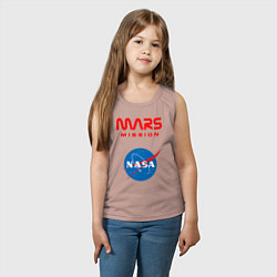 Майка детская хлопок Nasa Mars mission, цвет: пыльно-розовый — фото 2