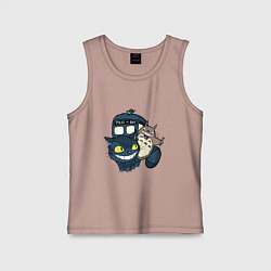 Майка детская хлопок Tardis Totoro, цвет: пыльно-розовый