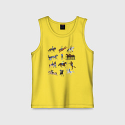 Майка детская хлопок Конный виды спорта, цвет: желтый