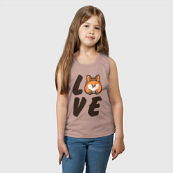 Майка детская хлопок Love Corgi, цвет: пыльно-розовый — фото 2