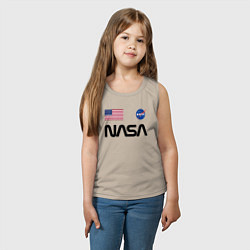 Майка детская хлопок NASA НАСА, цвет: миндальный — фото 2