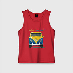 Майка детская хлопок Я люблю вас Yellow-blue bus, цвет: красный