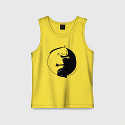 Майка детская хлопок Инь-Янь Коты, цвет: желтый