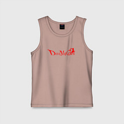 Майка детская хлопок DEVIL MAY CRY DMC, цвет: пыльно-розовый