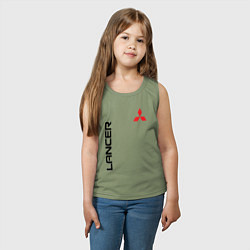 Майка детская хлопок MITSUBISHI LANCER, цвет: авокадо — фото 2