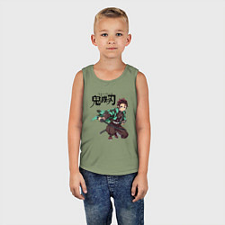 Майка детская хлопок KIMETSU NO YAIBA, цвет: авокадо — фото 2