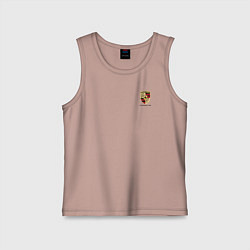 Майка детская хлопок PORSCHE, цвет: пыльно-розовый