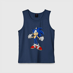 Майка детская хлопок Sonic, цвет: тёмно-синий