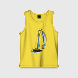 Майка детская хлопок Парусник, цвет: желтый
