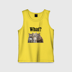 Майка детская хлопок Удивленные кошки, цвет: желтый