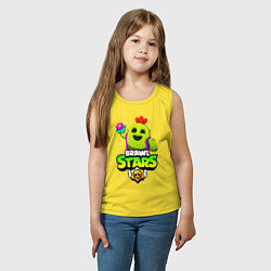 Майка детская хлопок BRAWL STARS SPIKE, цвет: желтый — фото 2